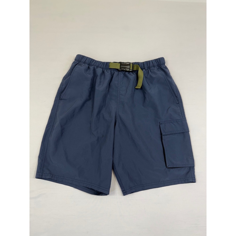 Nike Mens Navy Blue Belted Cargo Utility Swin Shorts Size M Gorpcore Lined